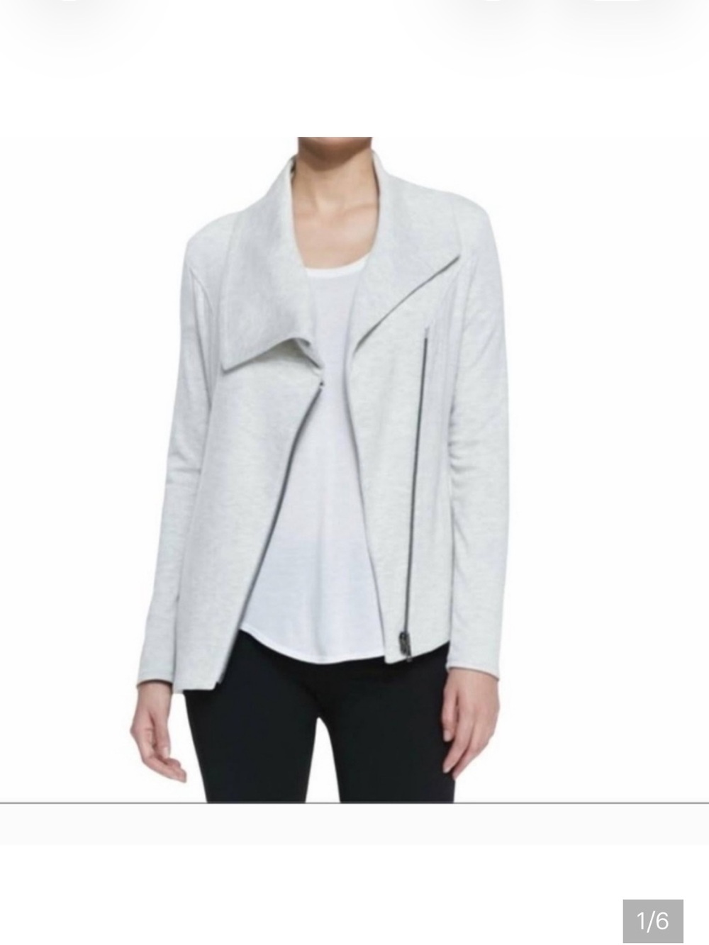 Helmut Lang Light Gray Asymmetrical Zip Blazer Jacket sweatshirt